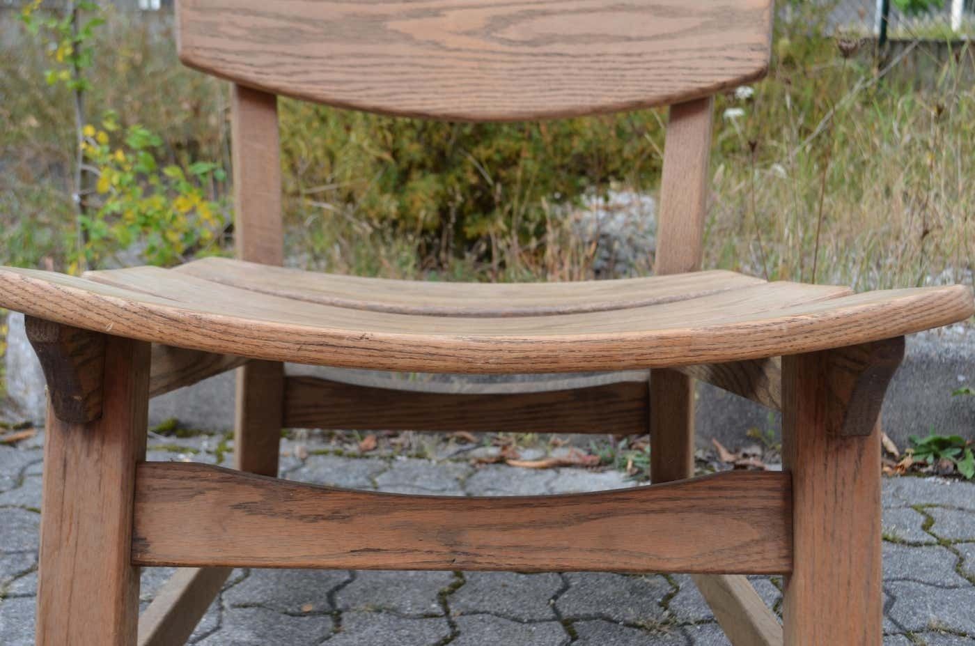 Furniture Awa Brutalist Fireplace Lounge Chair Oak photo