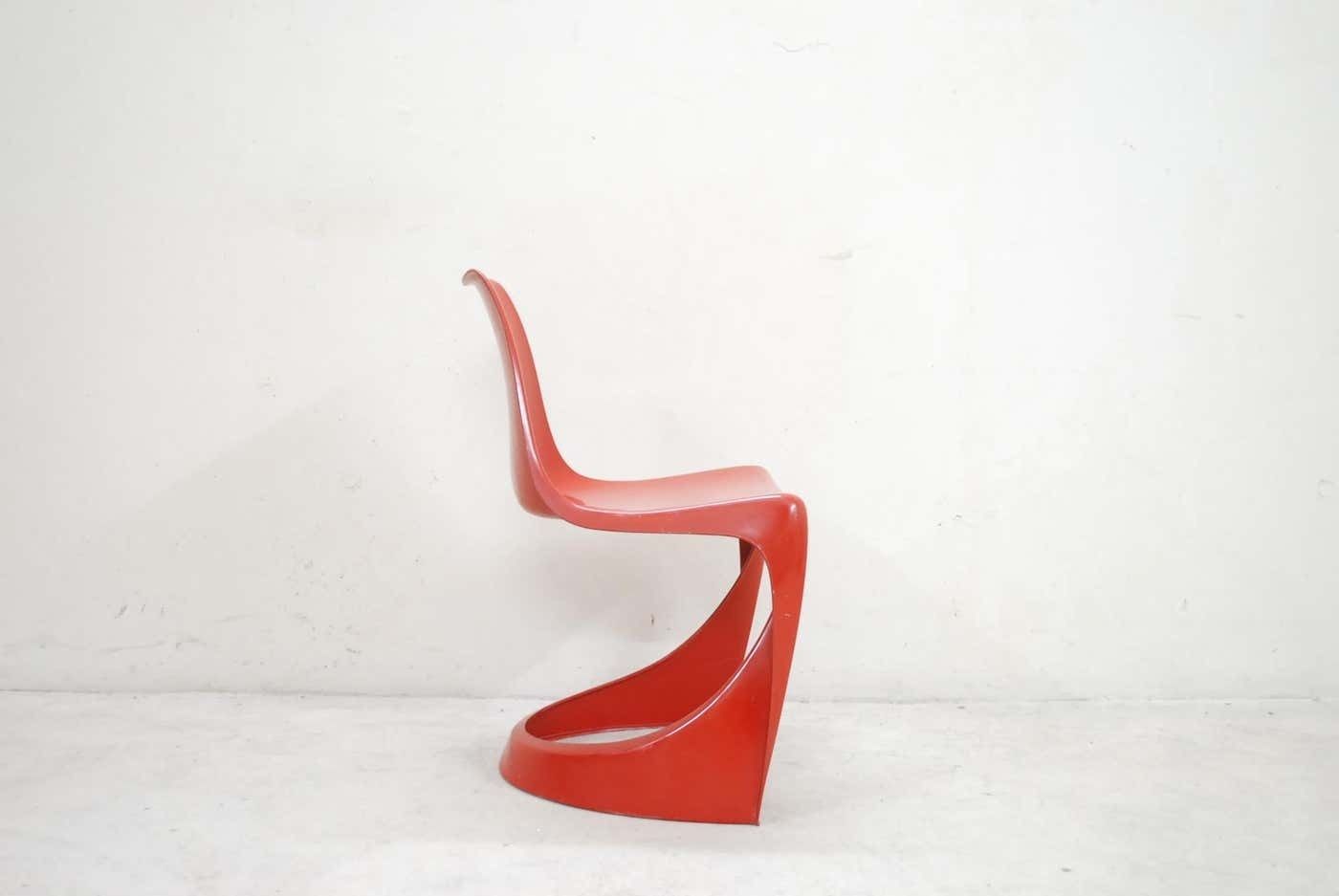 Steen Ostergaard Model 290 Pair Of Red Chair For Cado, 1970 photo vintage
