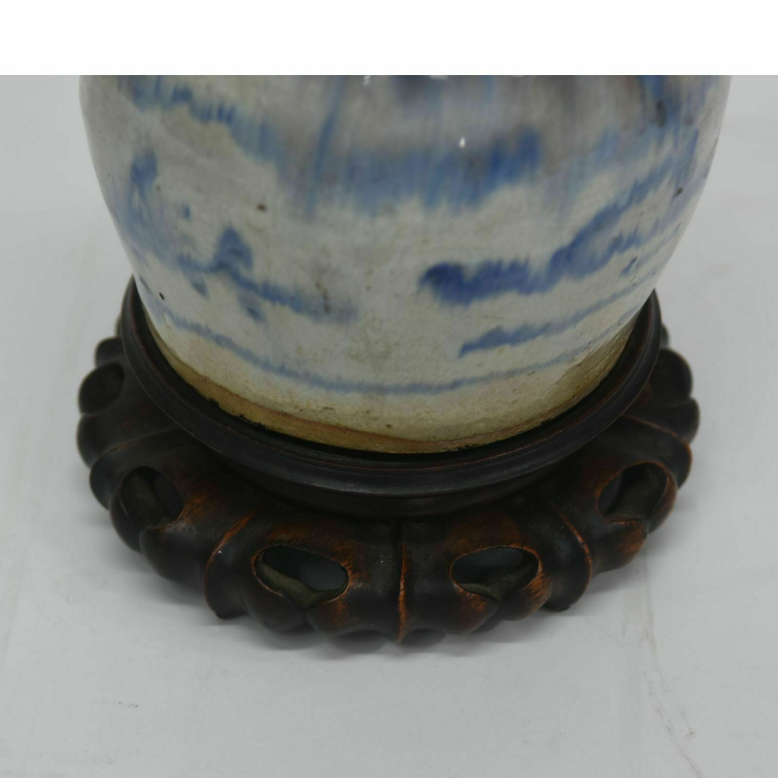 Asian Lidded Pot From The Late 19th Century, White And Blue photo for sale