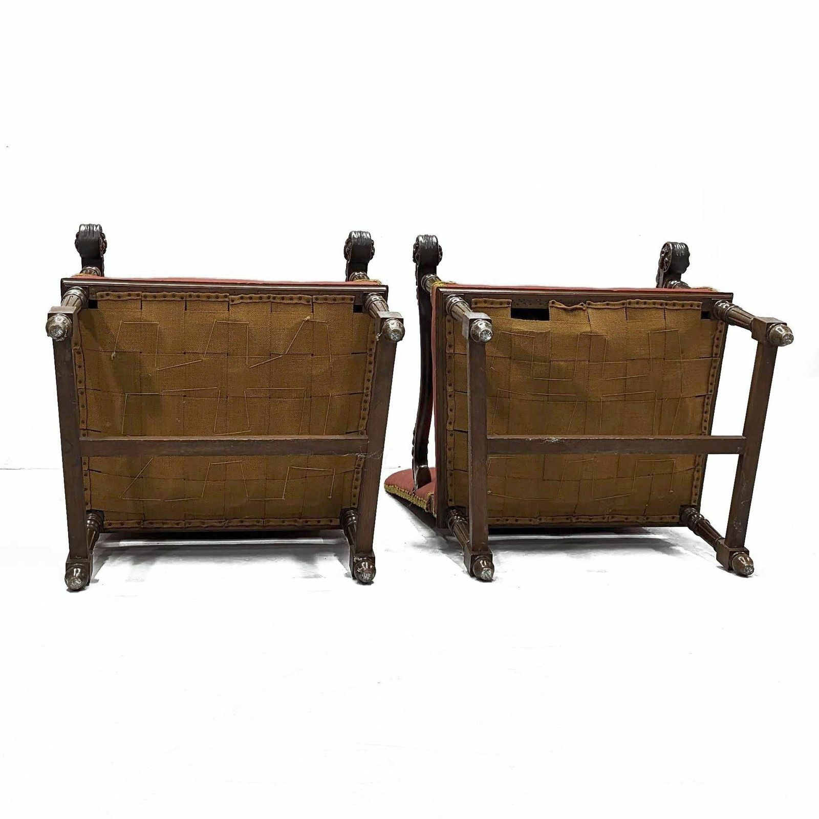 Pair Of Louis XIII Style Walnut Armchairs With Acanthus Leaves photo 1190.0