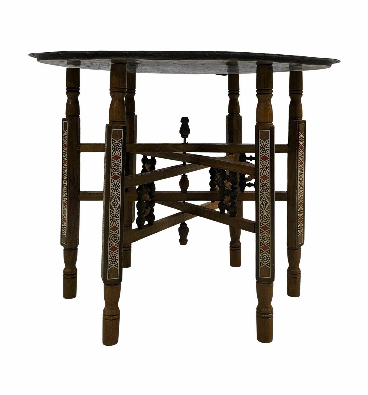 Oriental Embossed Brass Table From The Early 20th Century photo furniture