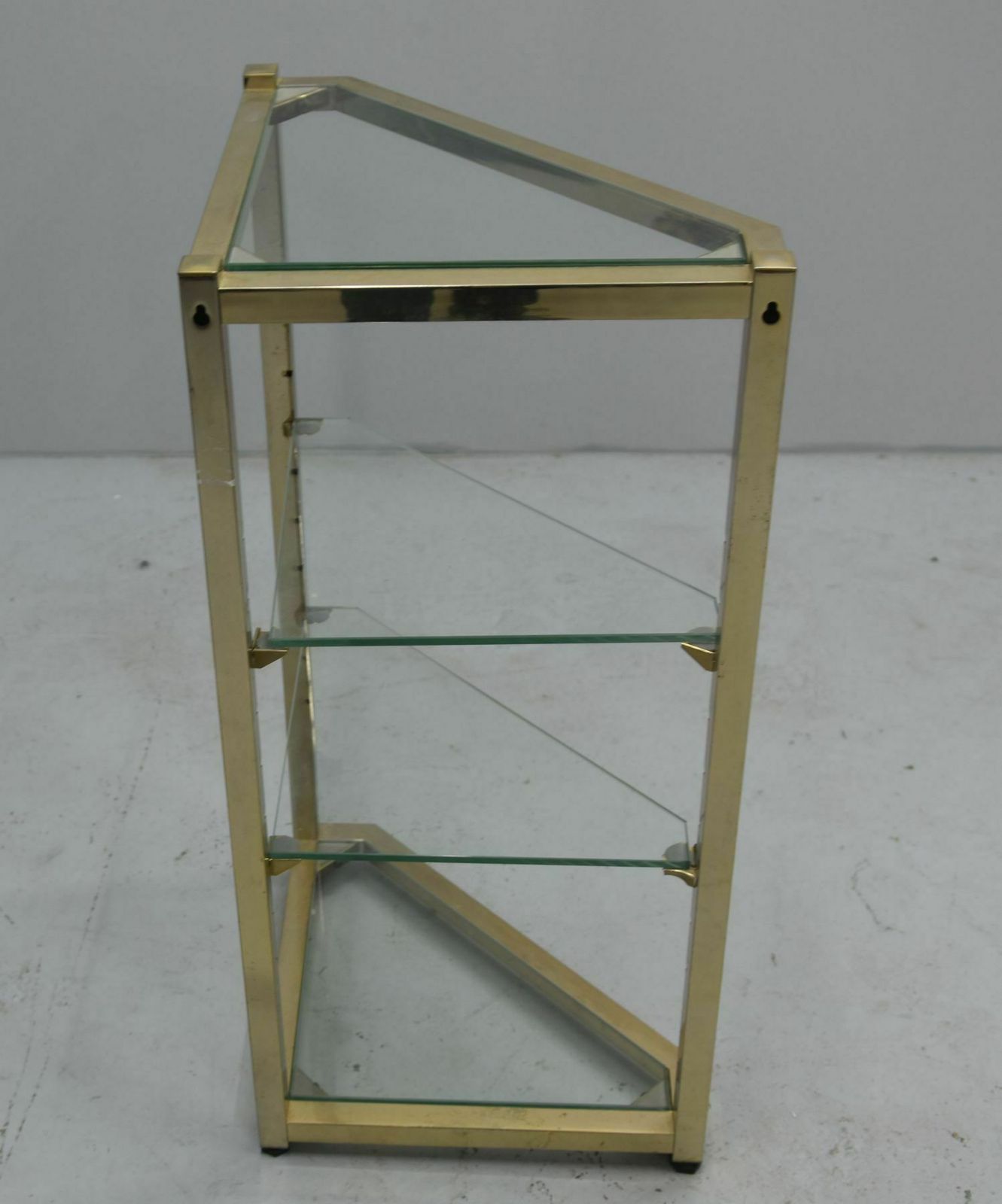 Hanging Corner In Vintage Brass And Glass From The 70s (Pair) photo buy