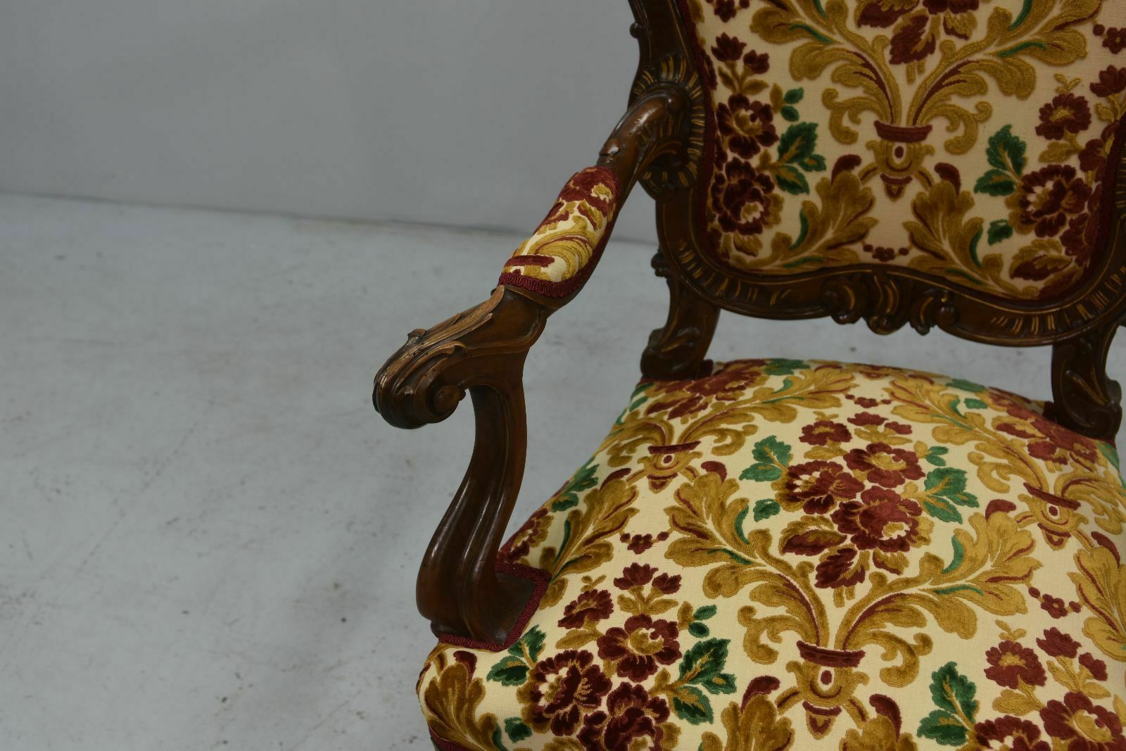 Louis XV Style Carved Walnut Armchairs Late 19th Century (Pair) photo buy