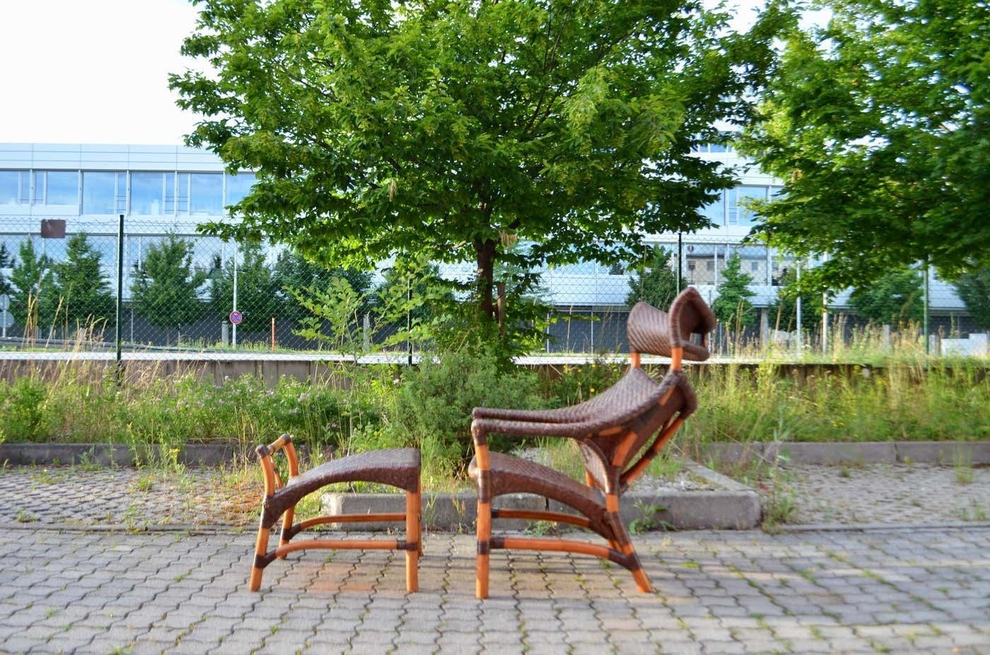 Woven Cane Bamboo Lounge Chair Yuzuru Yamakawa C, 261 Yamakawa Rattan photo vinterior