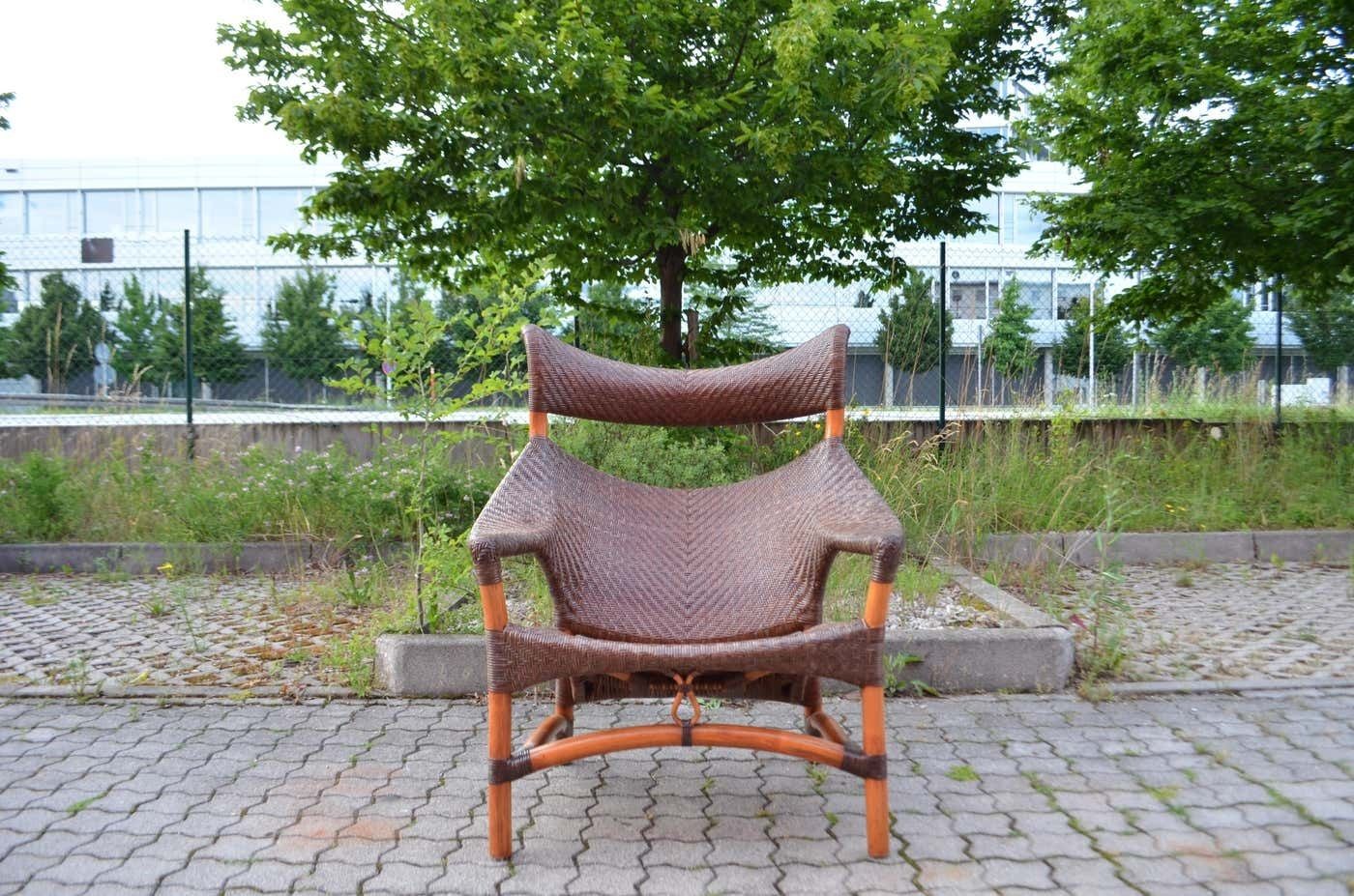 photo vintage Woven Cane Bamboo Lounge Chair Yuzuru Yamakawa C, 261 Yamakawa Rattan