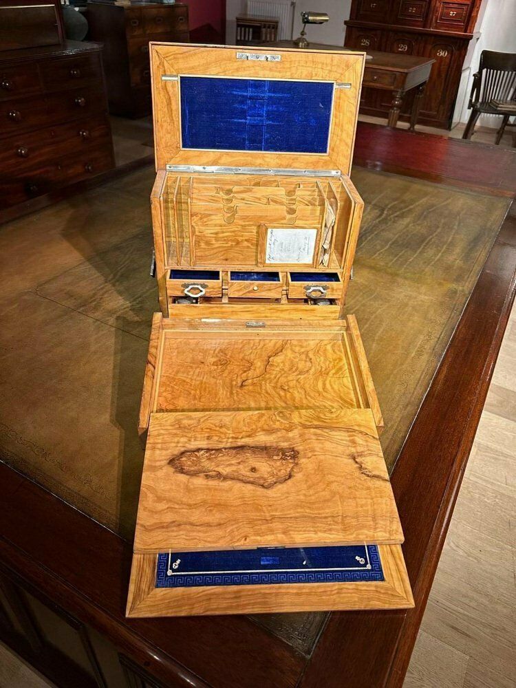 Vintage Olive Writing Box, 1900s photo for sale