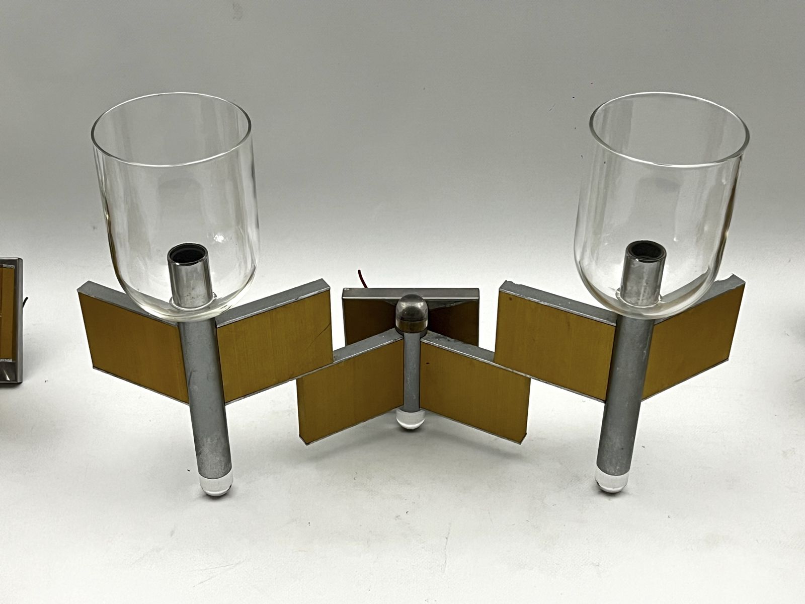 Mid Century Modern Set Of Eight Brass And Chrome Sconces By Sciolari. Italy 1970s photo furniture