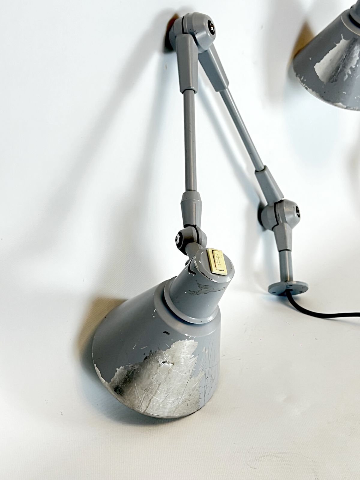 Mid Century Stilnovo, Set Of Two Rare Wall Lamps In Metal. Italy 1960s photo for sale
