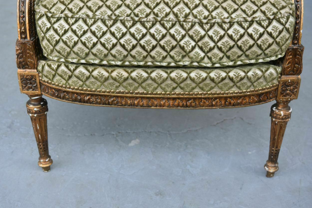Louis XVI Style Gilded Shepherdess Armchair Late 19th Century photo Furniture