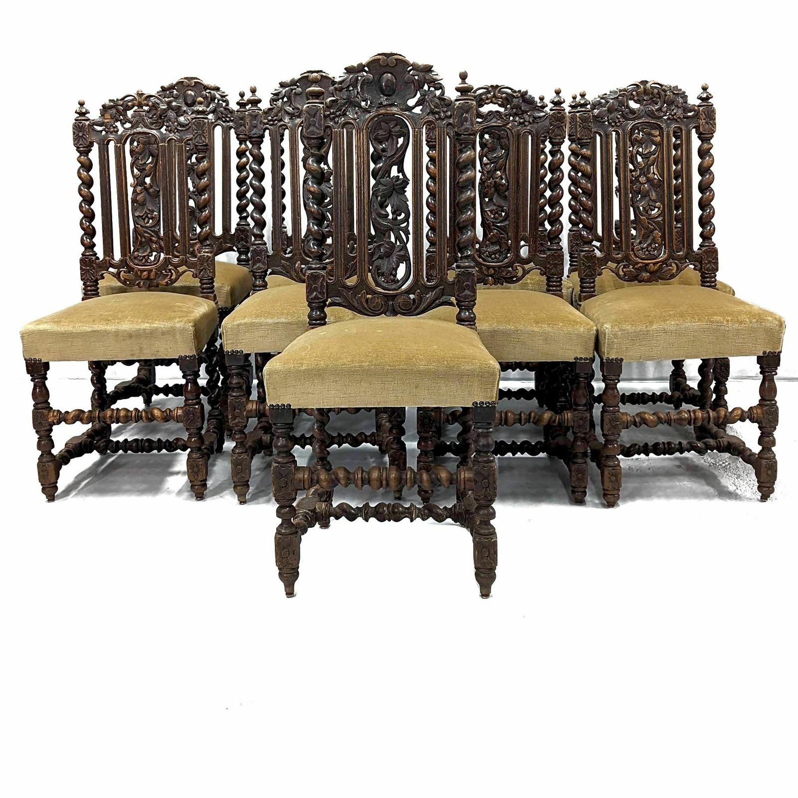 Series Of Chairs In Black Forest Oak photo vintage
