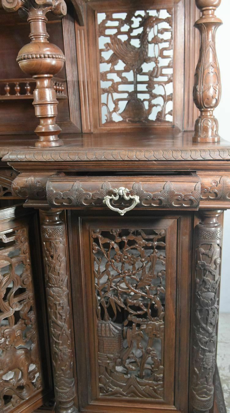 16199.0 Spectacular Bahut Two Indochinese Bodies Decorated With Rosewood Dragons photo