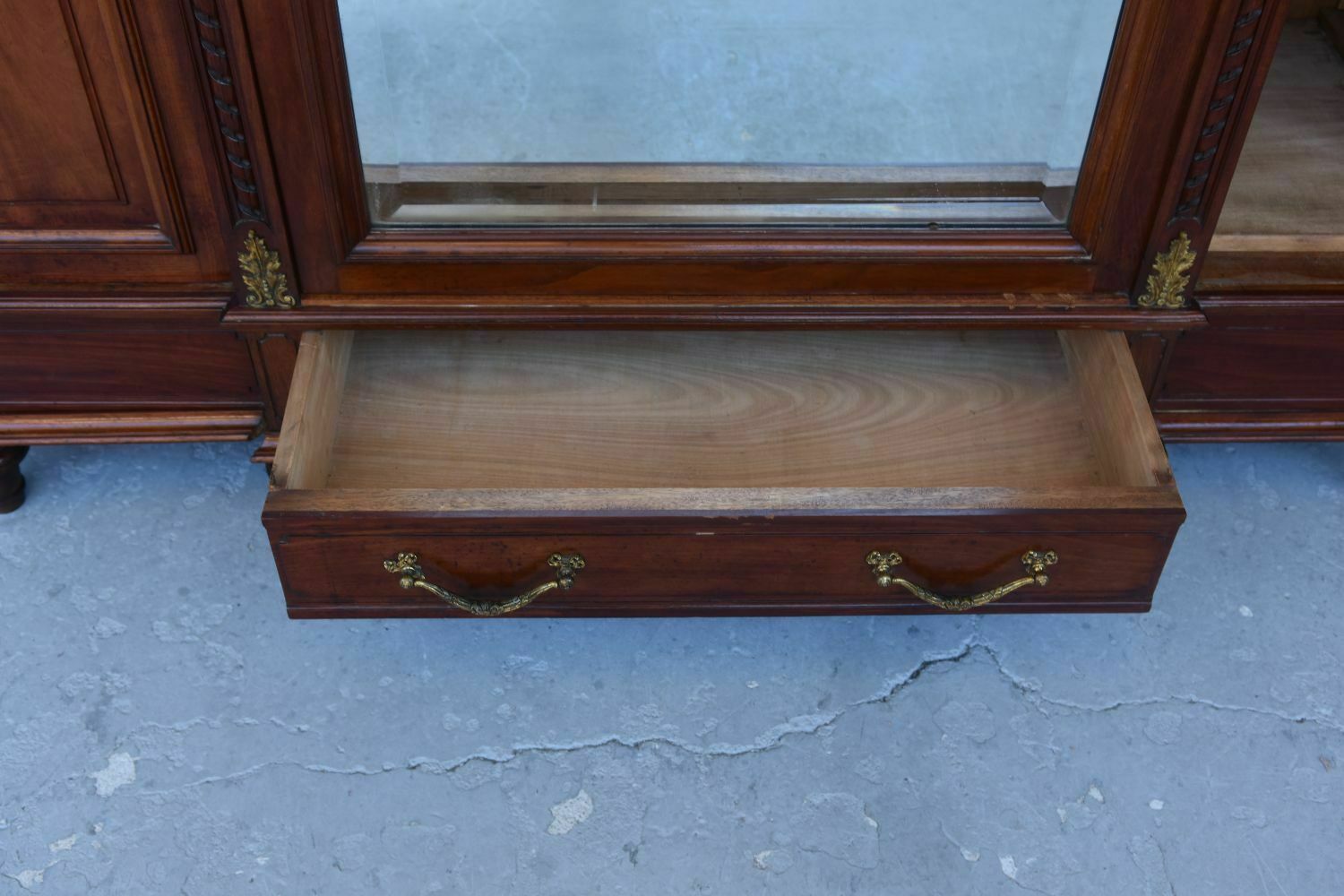 Furniture Louis XVI Style Mahogany Cabinet Gilded Bronze photo