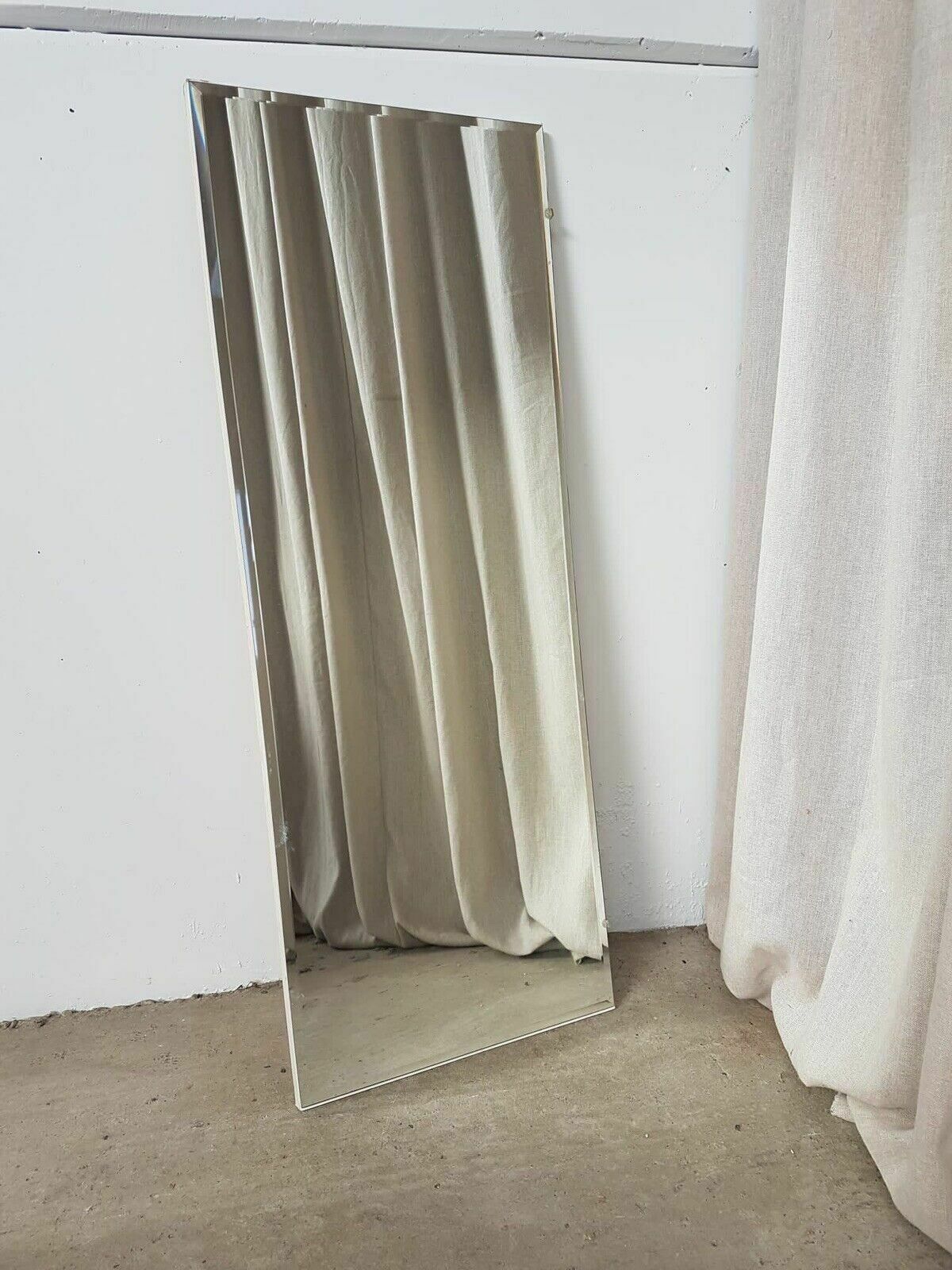 Vtg Late Mid Century Floor Standing Wall Hallway Mirror Scandi Danish Retro photo 103.5