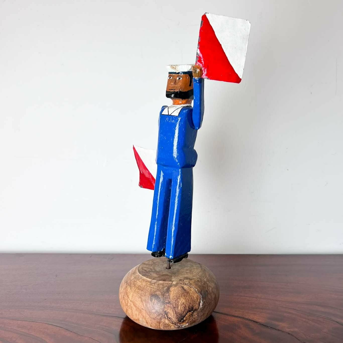 Antique Folk Art Whirligig Sailor Signalman photo for sale