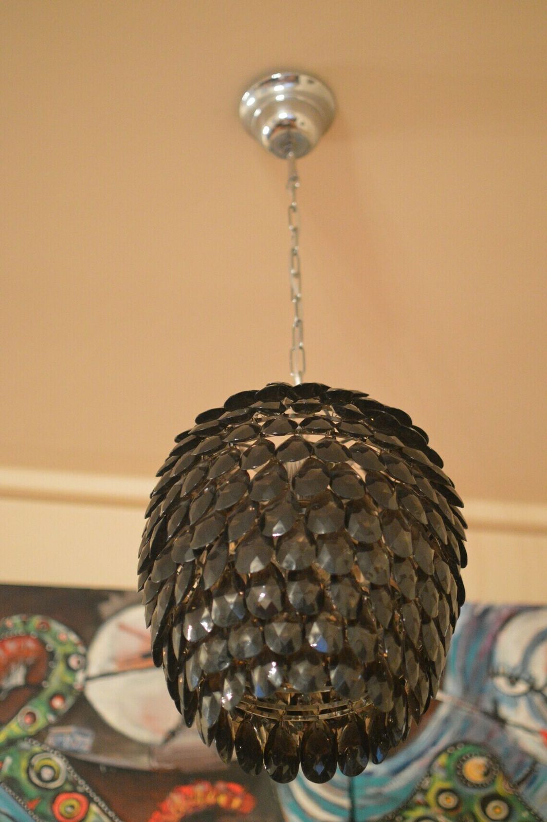 Chandelier Vintage 1960/70 Bohemian Acrylic. Raremodel photo furniture