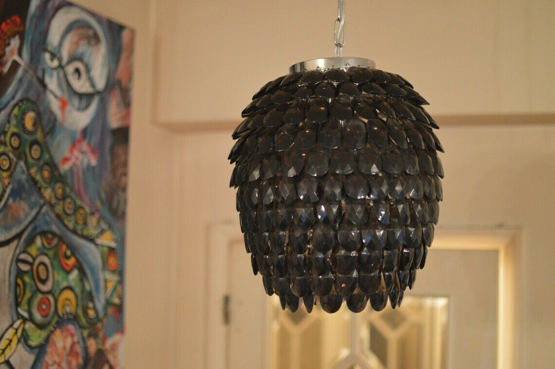 Chandelier Vintage 1960/70 Bohemian Acrylic. Raremodel photo Lighting