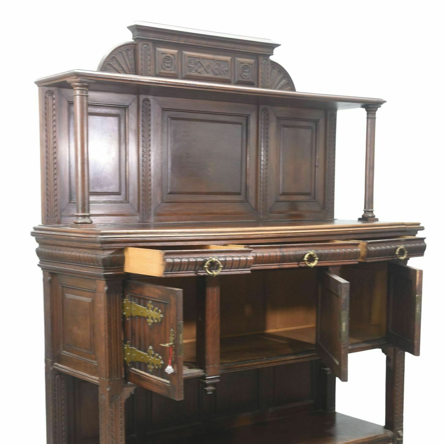 Trolley Body In Walnut Gothic Style Late 19th Century photo furniture