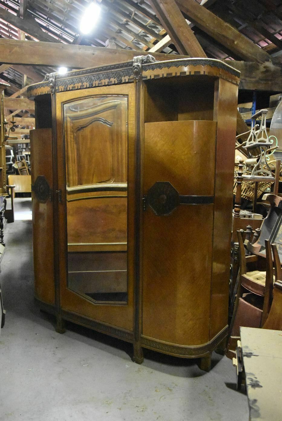 Mirror Cabinet 1900 Art Nouveau Mahogany And Maple Burr