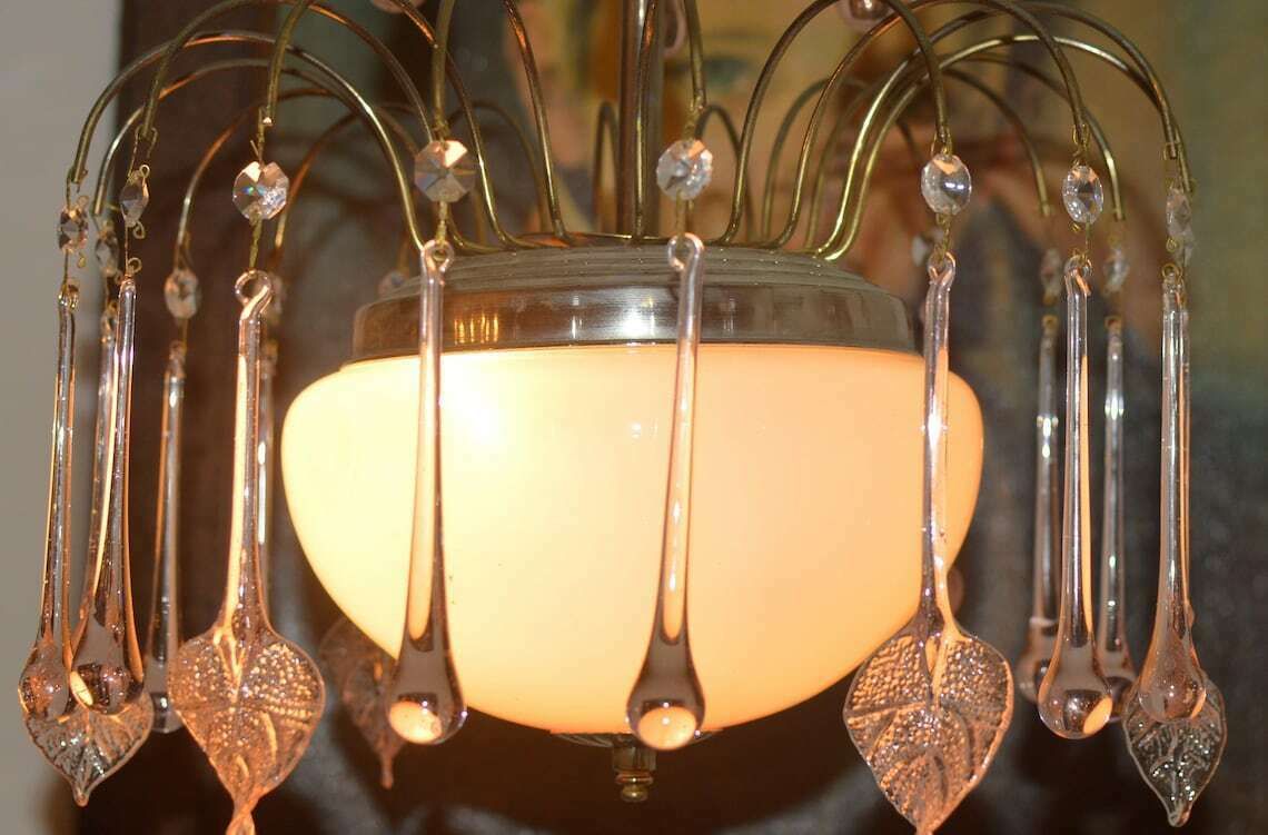 Chandelier Venini Era Tear Drops Crystal Glass Mid Century photo furniture