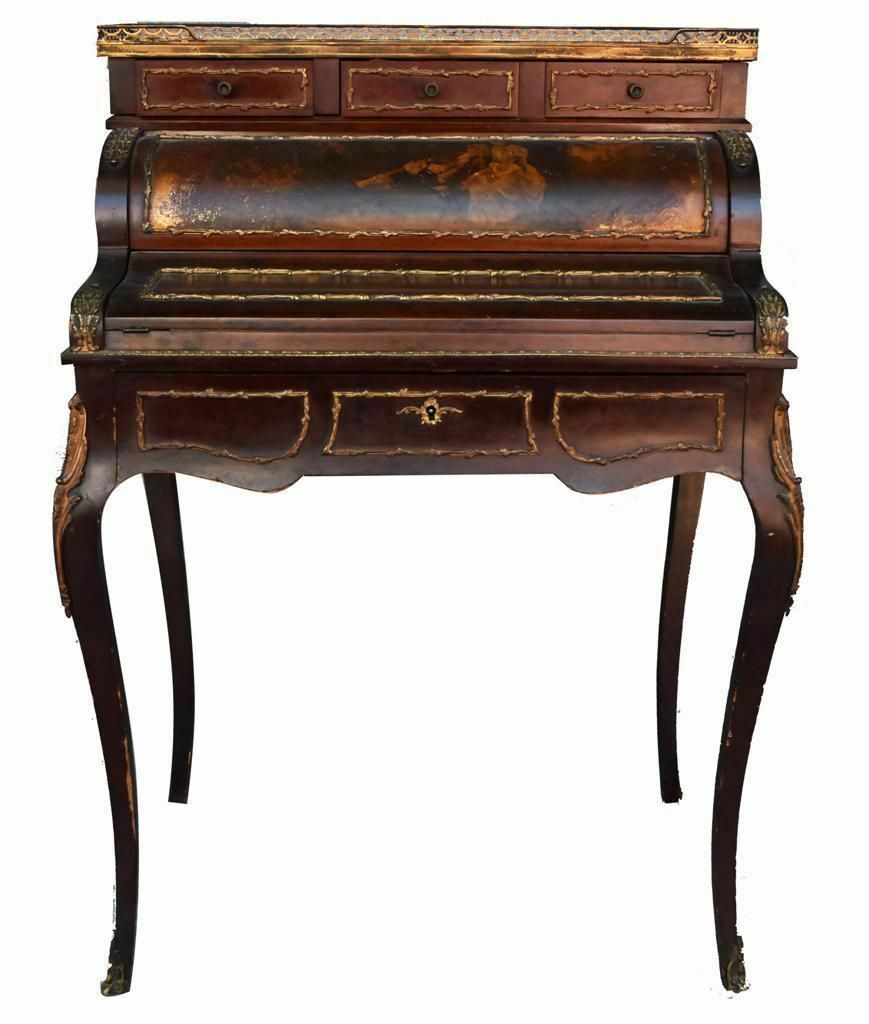 photo vinterior Louis XV Style Cylinder Secretary With 19th Century Martin Varnish