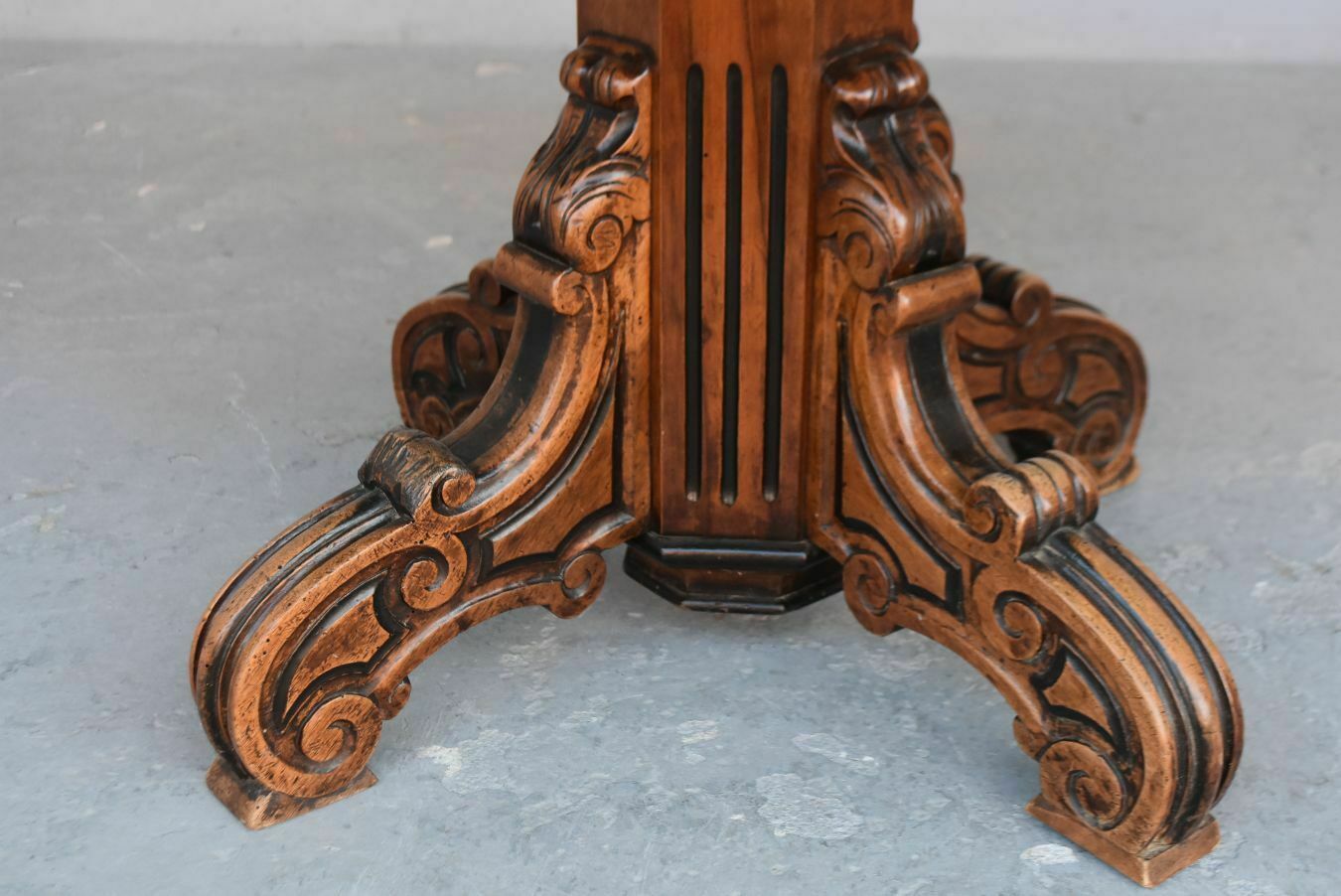 Napoleon III Style Walnut Central Foot Pedestal Table photo furniture