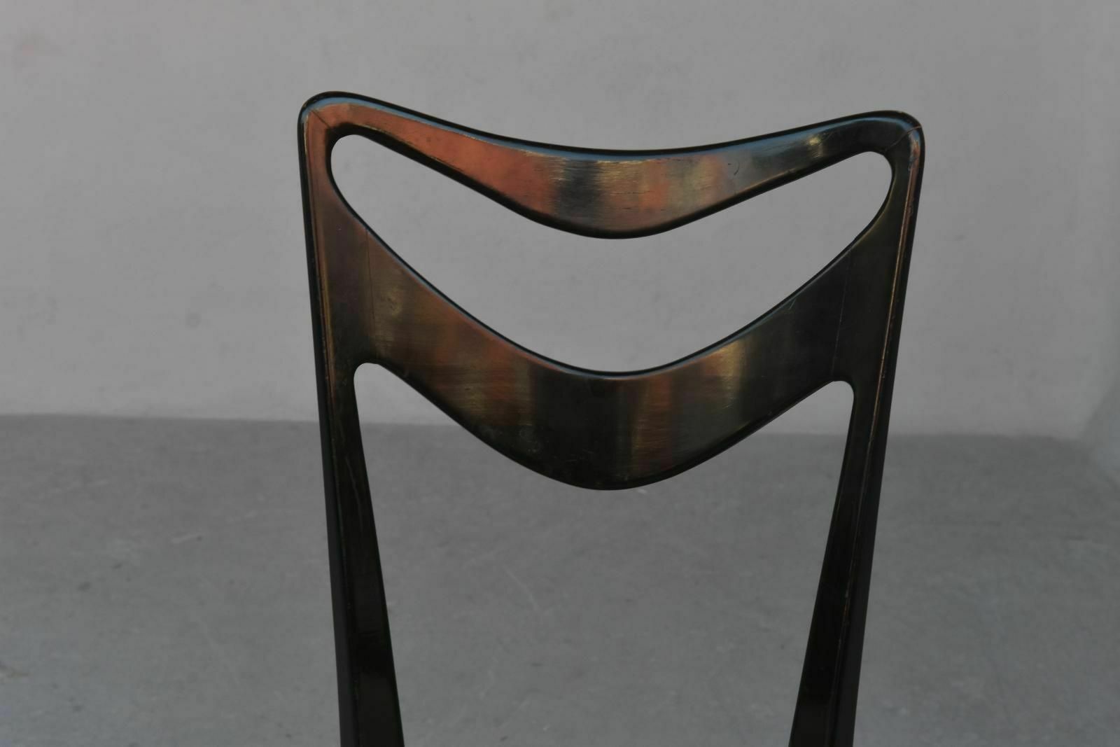 Italian Chairs 1950 Black Lacquered (Set Of 6) photo buy