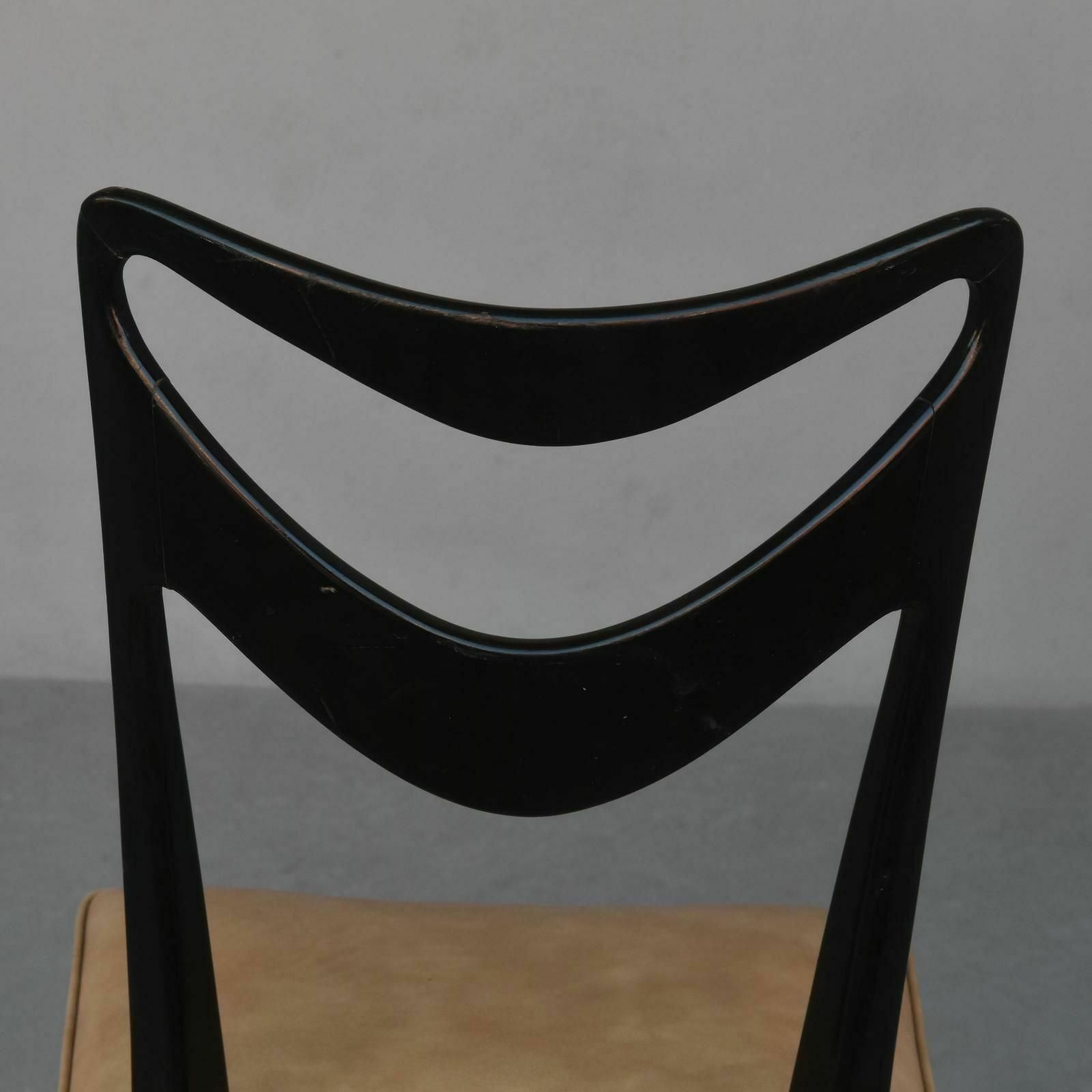 photo for sale Italian Chairs 1950 Black Lacquered (Set Of 6)