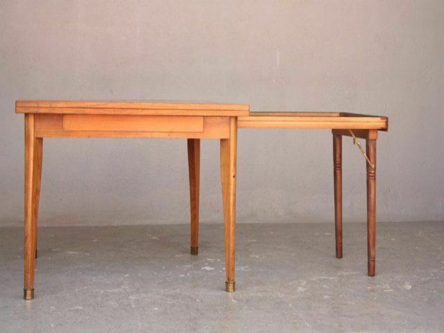 Square Folding Table In Beech 1950 photo vintage