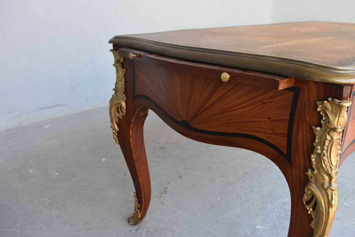 photo for sale Napoleon III Desk With Rich Gilded Bronze Register