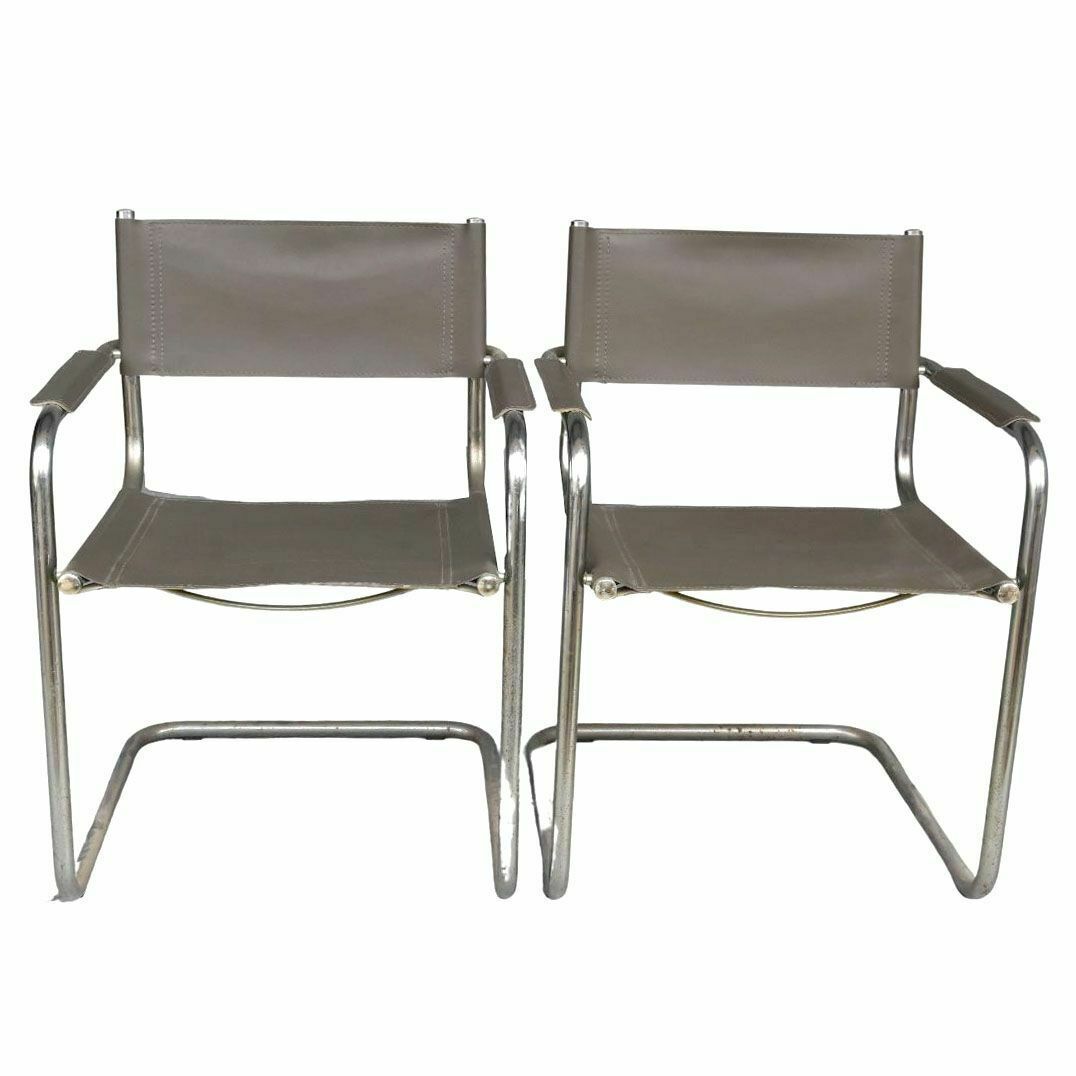 B33 Marcel Breuer Vintage Tubular Armchairs (Pair)