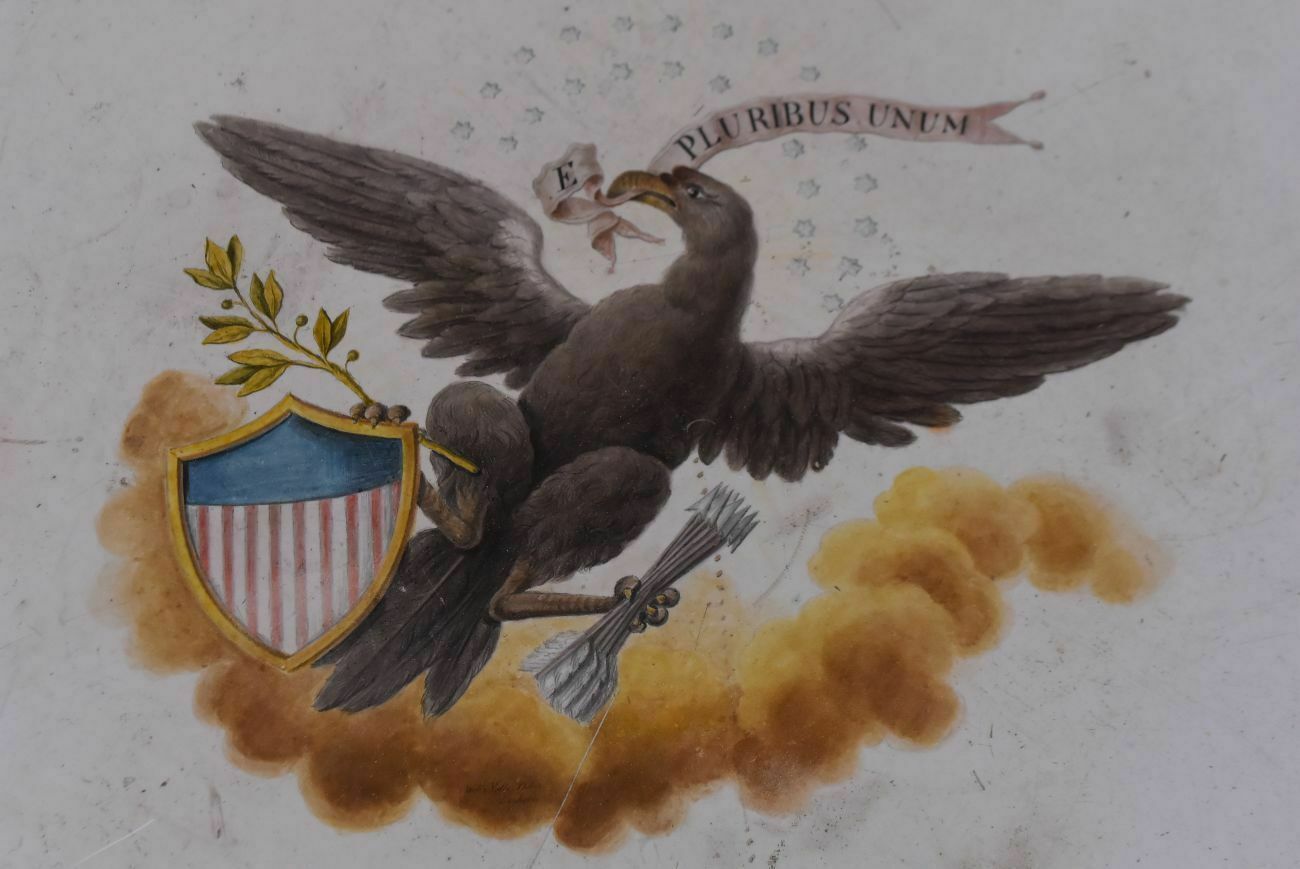 Scagliola Couchon By Philip Della Valle Depicting The American Eagle 1820 83 413.70   Gb photo 104268.0