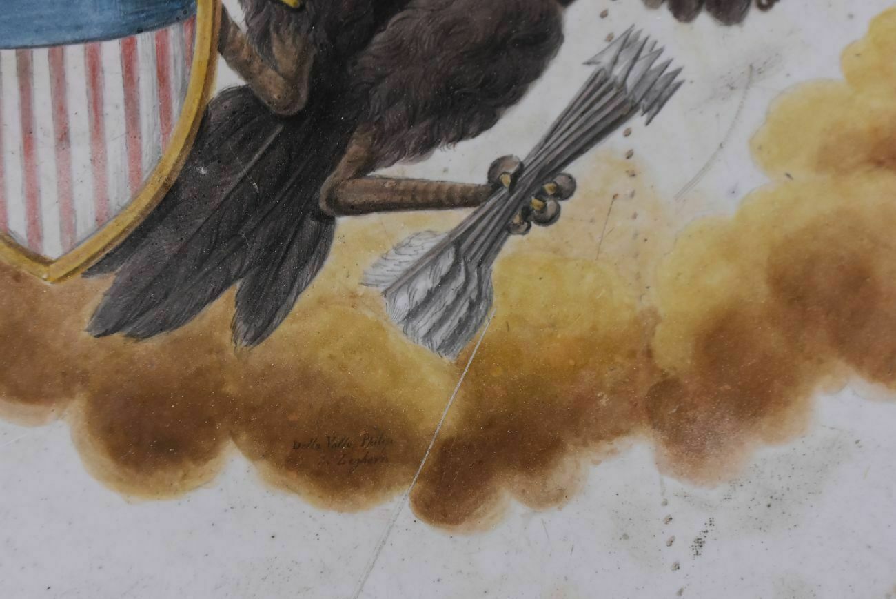 Scagliola Couchon By Philip Della Valle Depicting The American Eagle 1820 83 413.70   Gb photo vintage