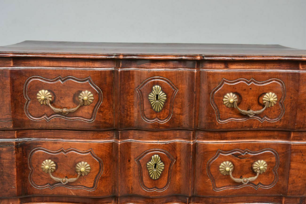 Curved Walnut Crossbow Chest Of Drawers, 18th Century photo Furniture