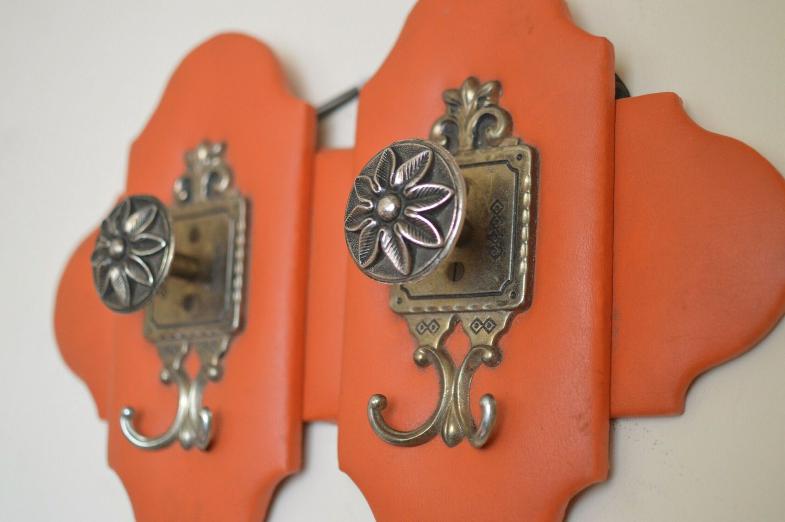 Vintage Coat Rack Wall Hanger Wall Mount Coat Rack  Storage Wall Rack  Mid Century  1960s