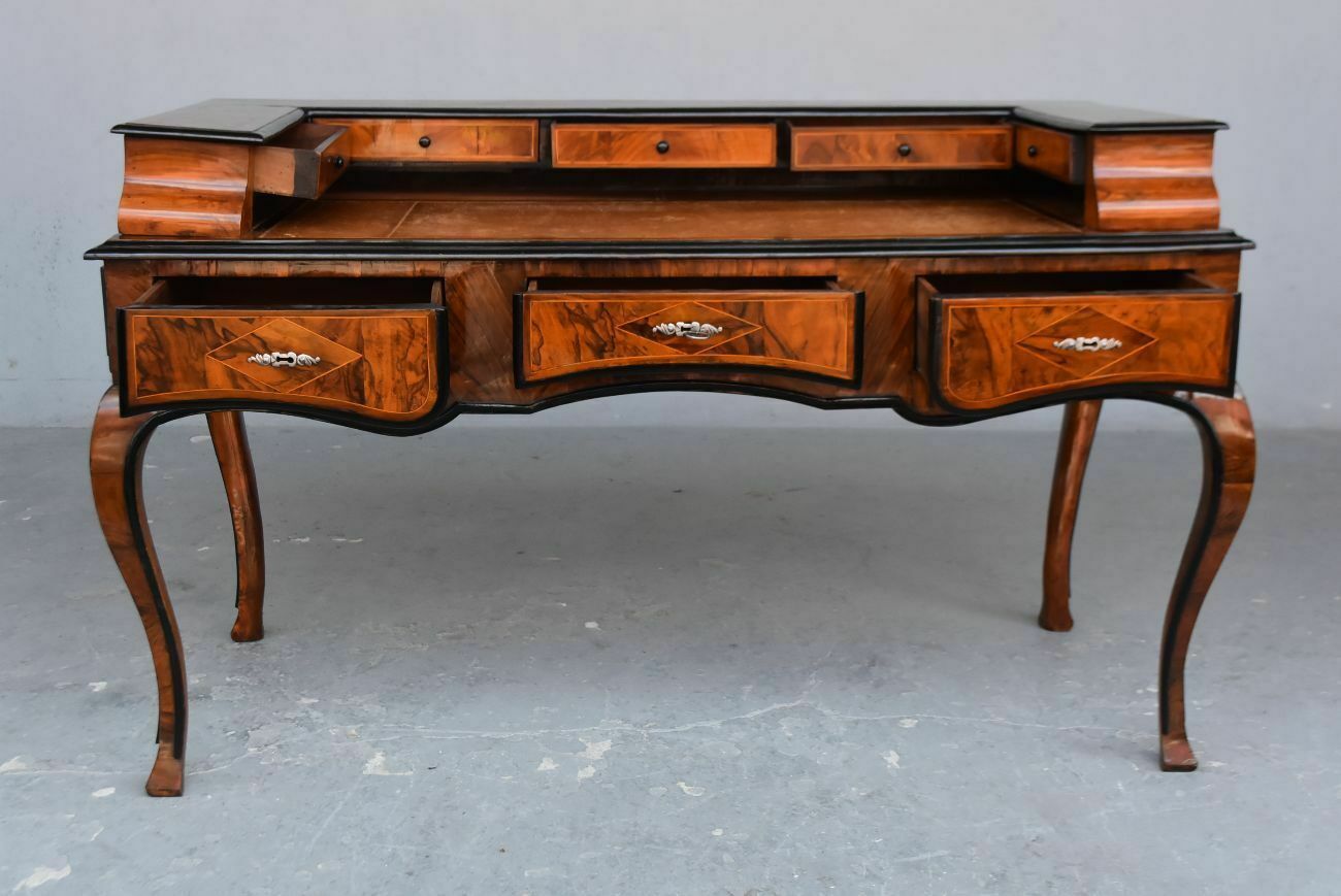 Louis XV Tiered Walnut Desk By Jf Hache, 18th Century photo vinterior