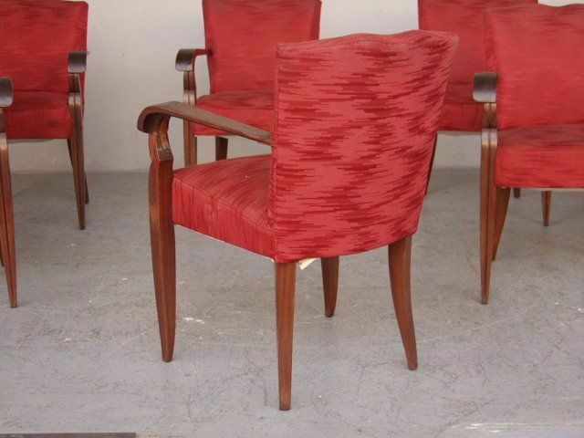 photo vintage 1940 Style Mahogany Armchairs (Set Of 8)