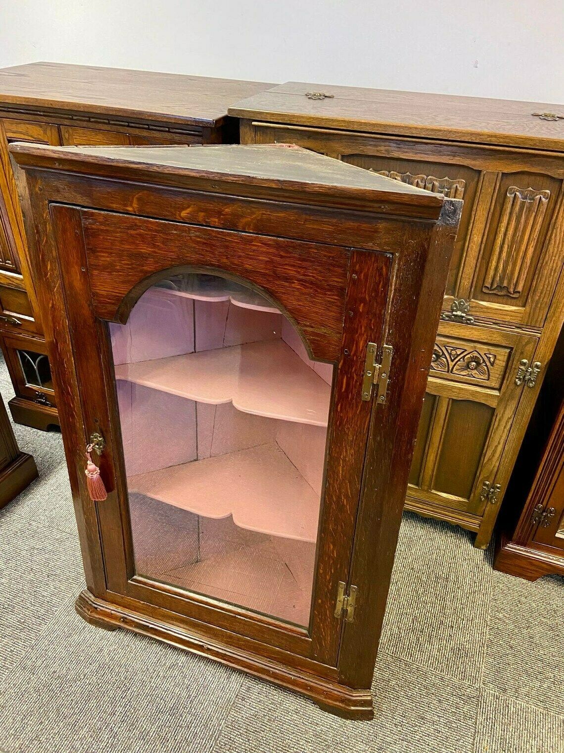 Antique Georgian Glazed Corner Cabinet Made In England C1780 photo buy