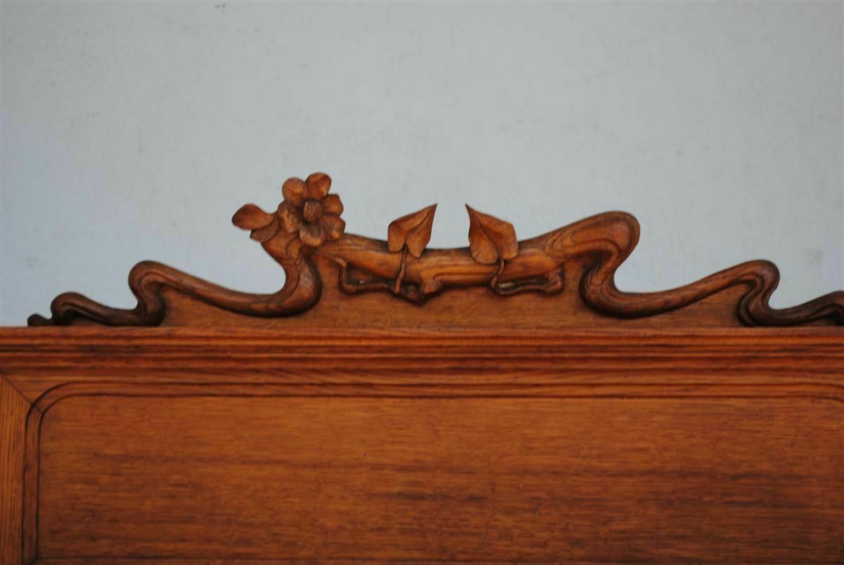 Furniture Art Nouveau Oak Server With Herons photo