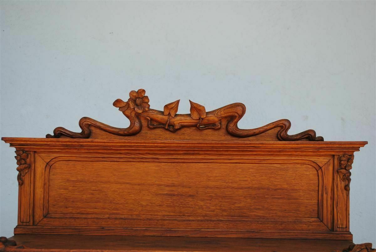 photo buy Art Nouveau Oak Server With Herons