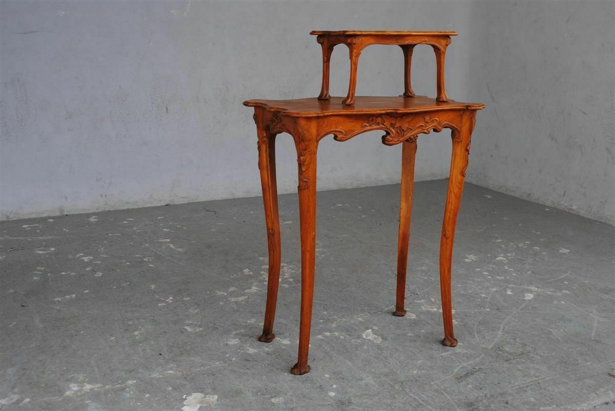 Art Nouveau Living Room 1900 In Carved Chestnut With Ivy photo for sale