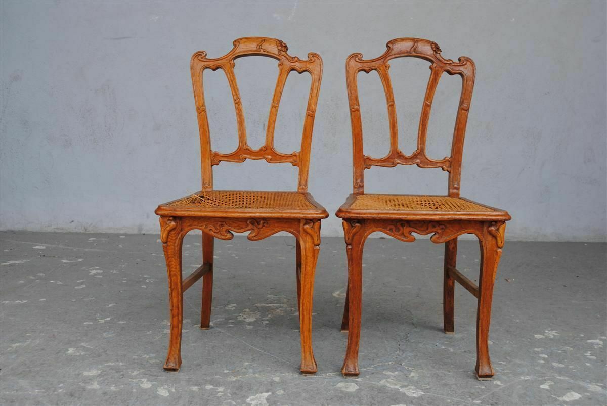 Art Nouveau Living Room 1900 In Carved Chestnut With Ivy photo 2484.0