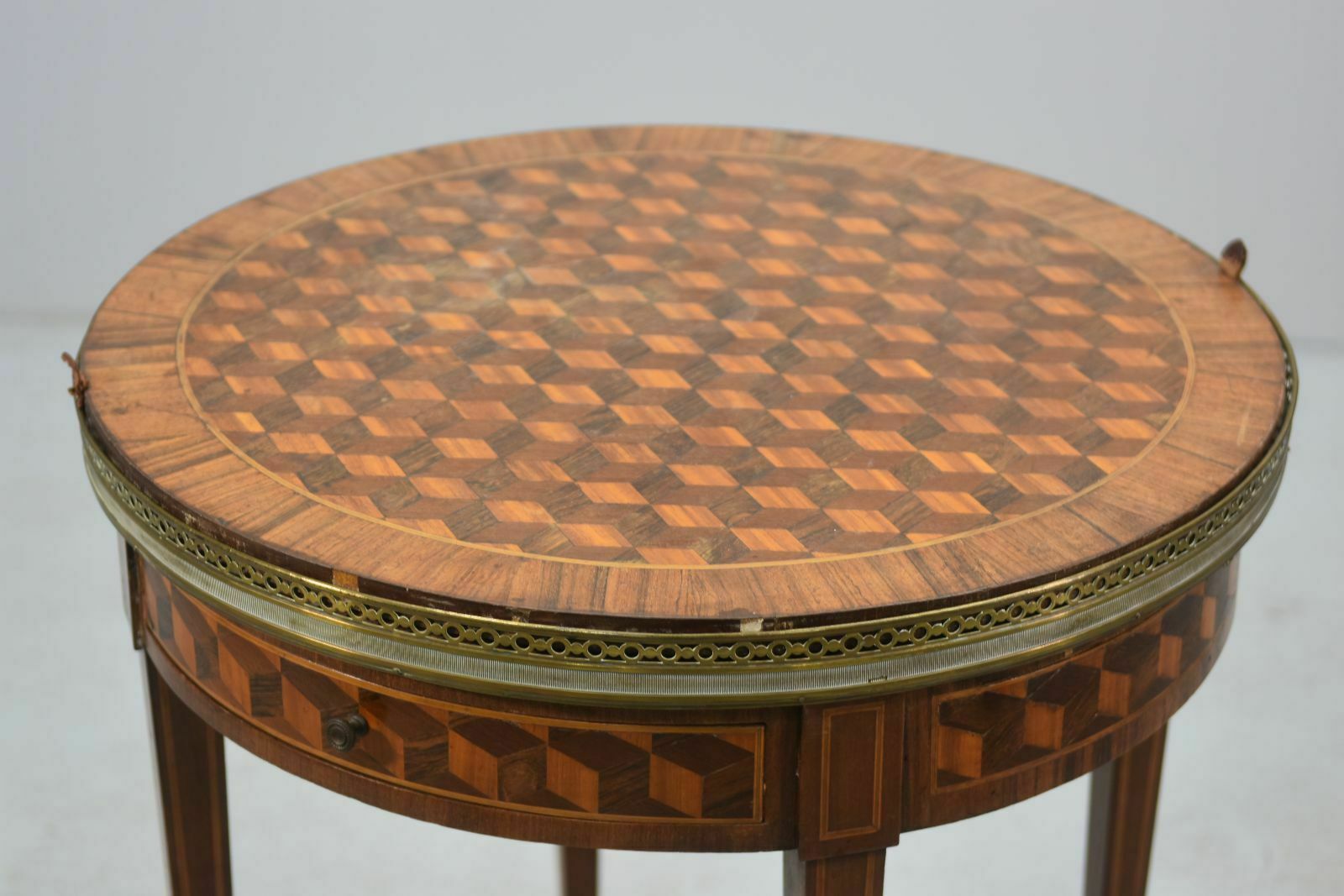 Bouillotte Table With Removable Louis XVI Style Inlaid Top photo furniture