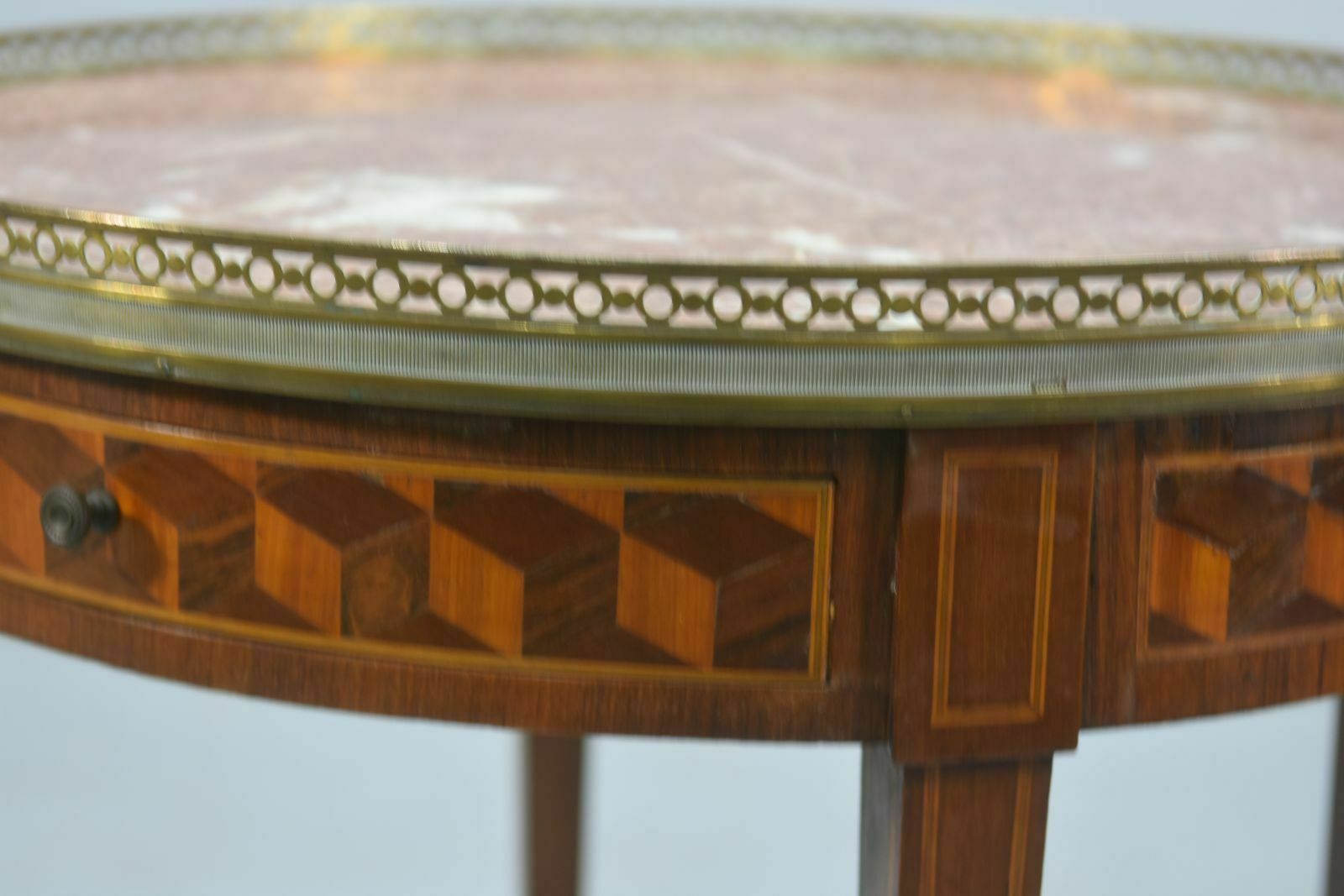 Bouillotte Table With Removable Louis XVI Style Inlaid Top photo buy
