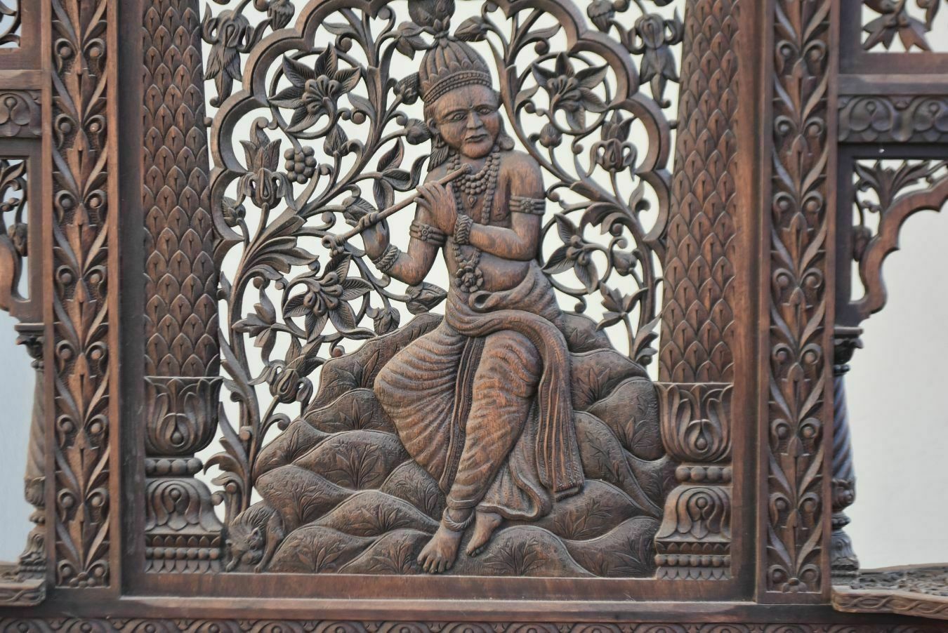 Indian Screen Richly Carved And Openwork, Late 19th Century photo 6778.0