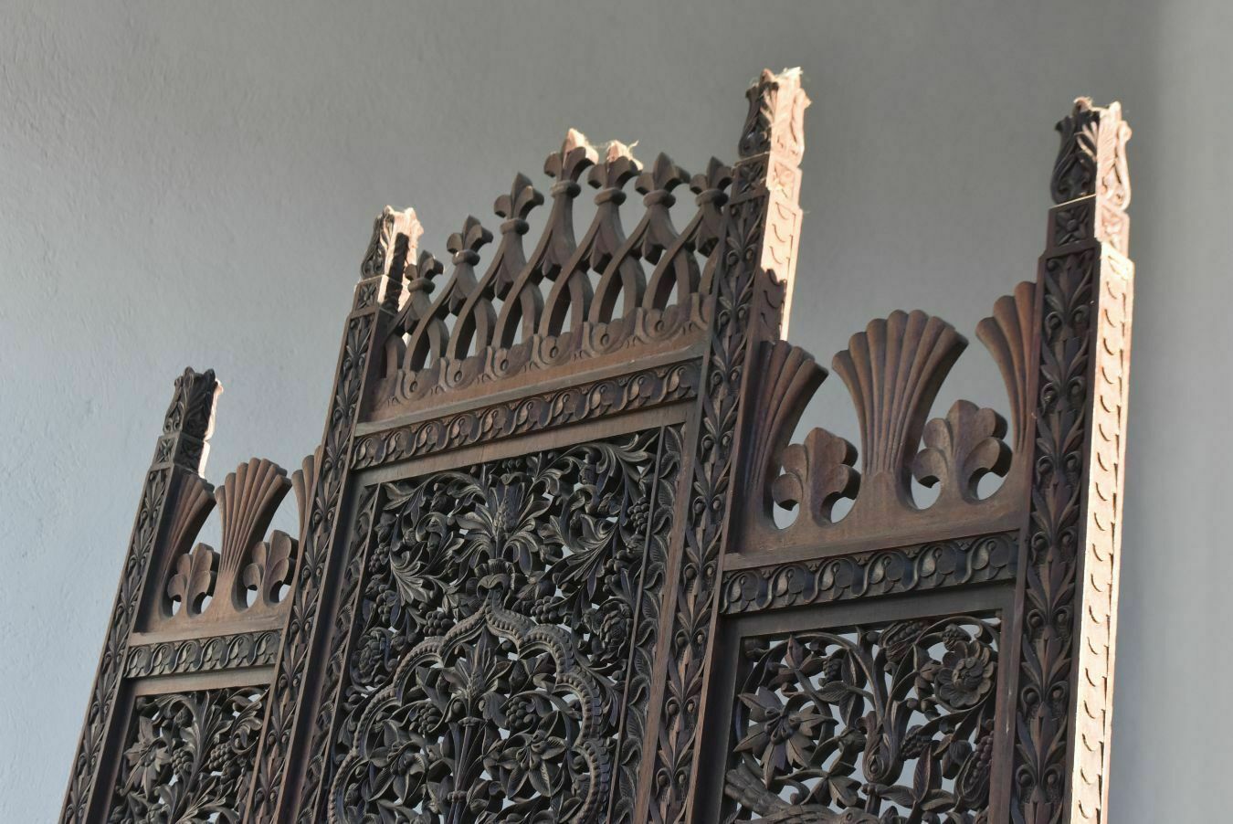 photo for sale Indian Screen Richly Carved And Openwork, Late 19th Century
