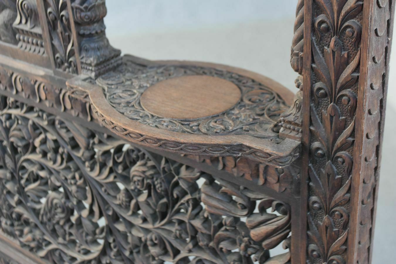 Home Fixtures Indian Screen Richly Carved And Openwork, Late 19th Century photo