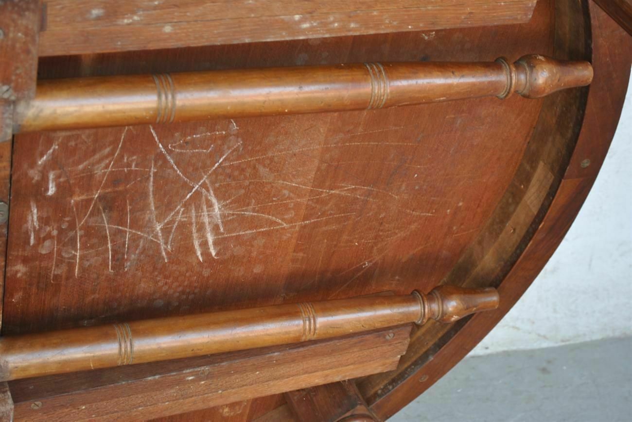 photo for sale Oval Mahogany Table With Scrapers On The Sides, Late 19th Century