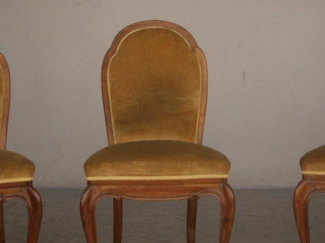 1920 Yellow Velvet Chairs (Set Of 4) photo buy