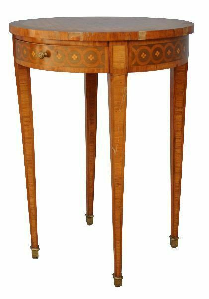Louis XVI Style Inlaid Pedestal Table