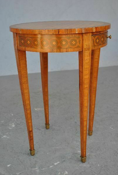 Louis XVI Style Inlaid Pedestal Table photo furniture